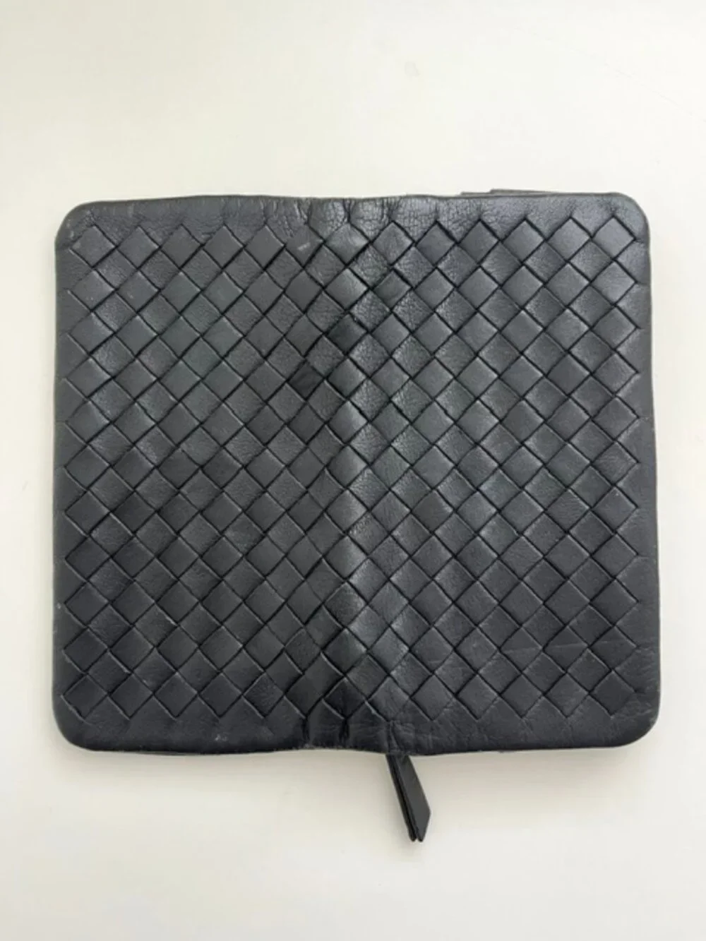 Christopher Kon Black Woven Leather Wallet